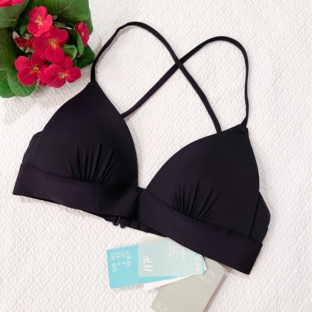 ‼️Sale‼️NWT H&M Push Up Black Bikini Top Size 4